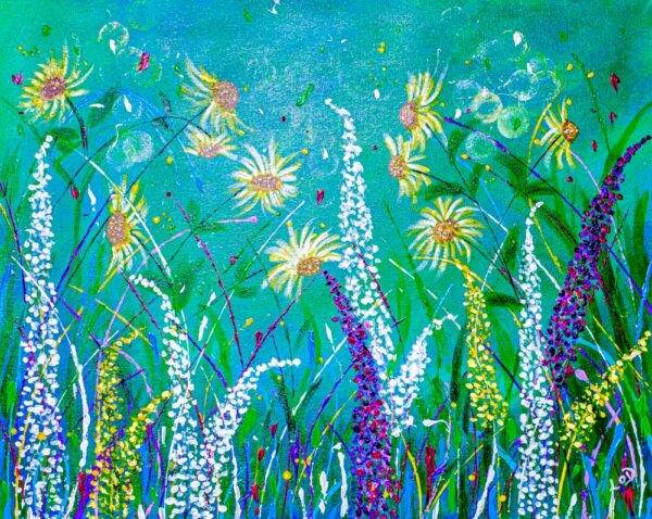 Busy Meadow Print by Lorraine O'Donovan