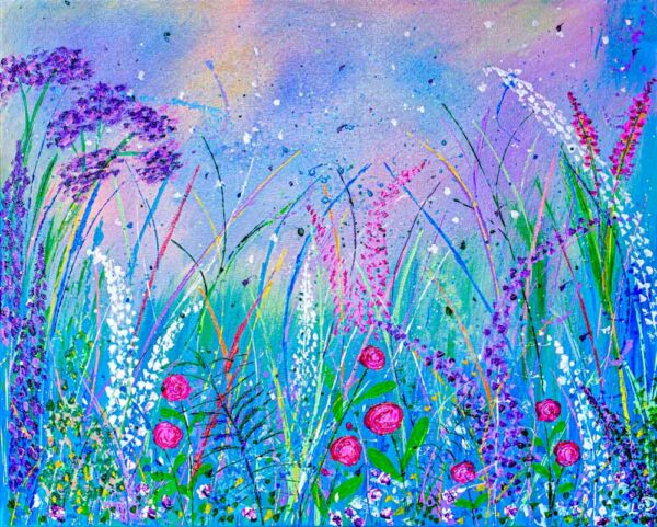 Purple Meadow Print by Lorraine O'Donovan