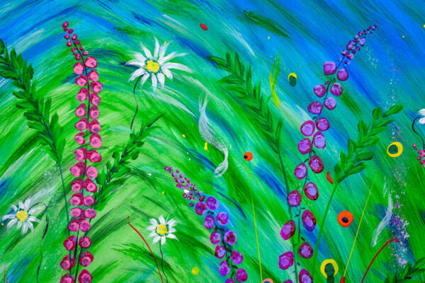 Original art foxgloves in bloom by Lorraine O'Donovan