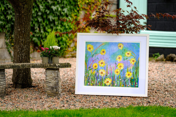 Sunflower Explosion framed fine art print