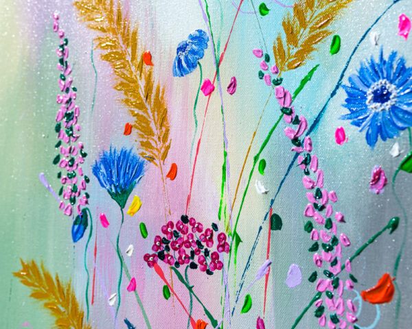 Cornflower Meadow by Lorraine's Art close up detail