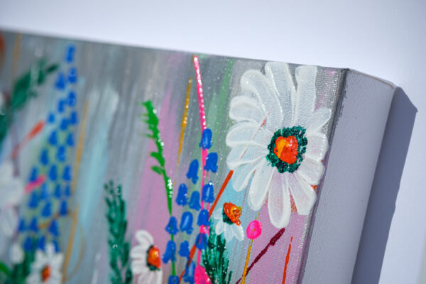 Detail of Daisies on canvas